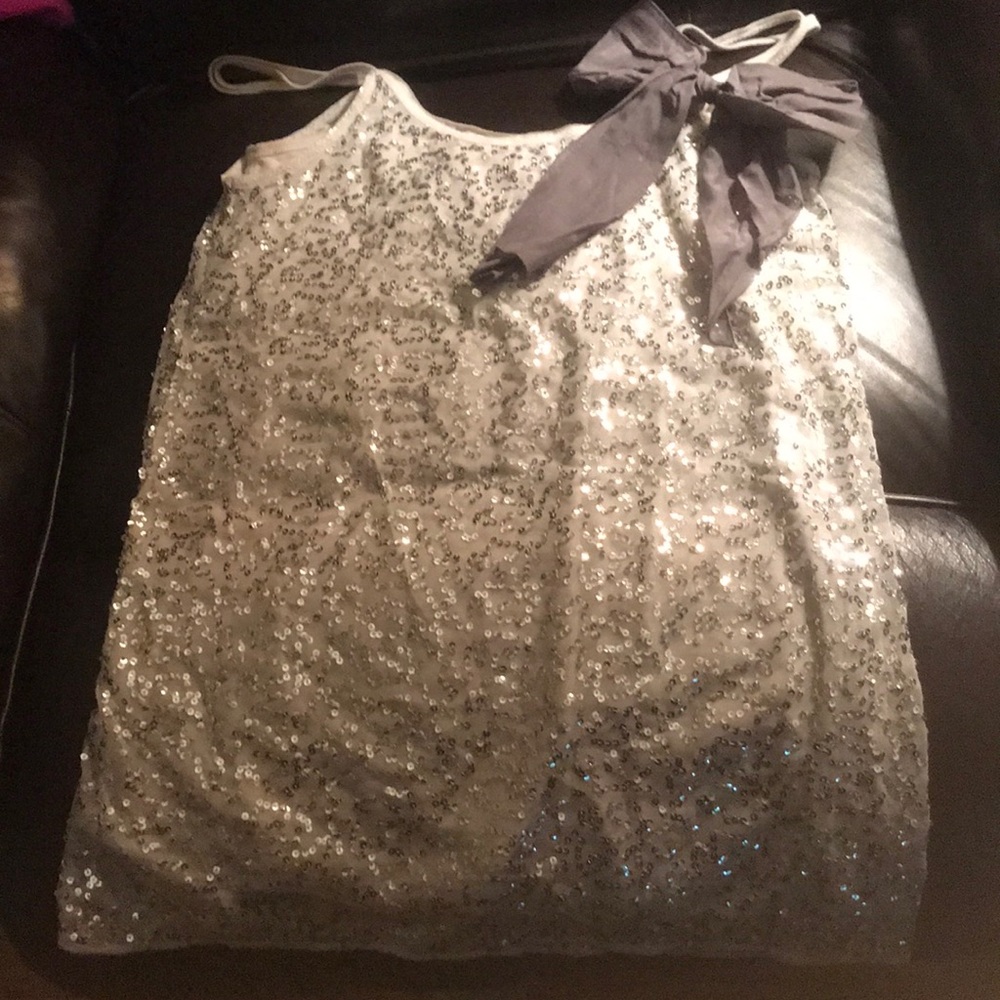 Sequins tank two layers with bow